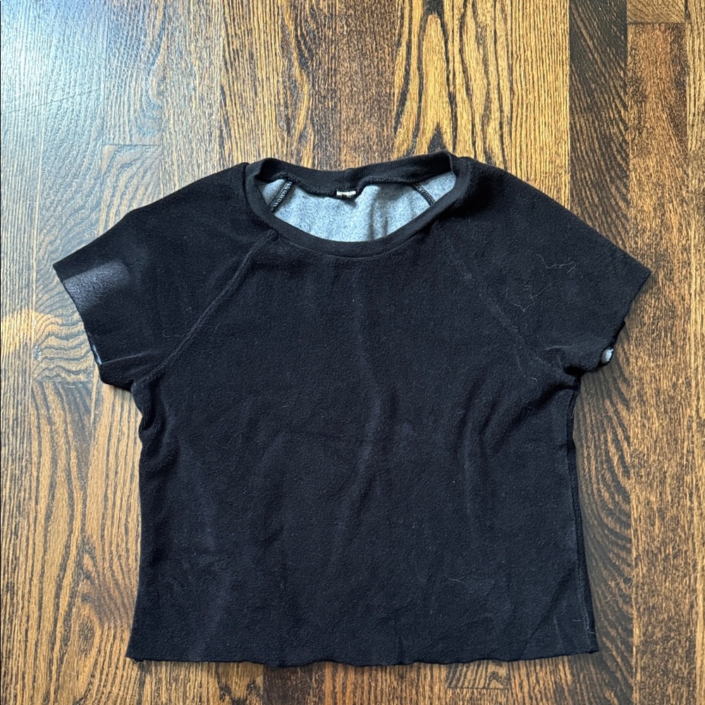 Black Women's cotton terry Monrow top.